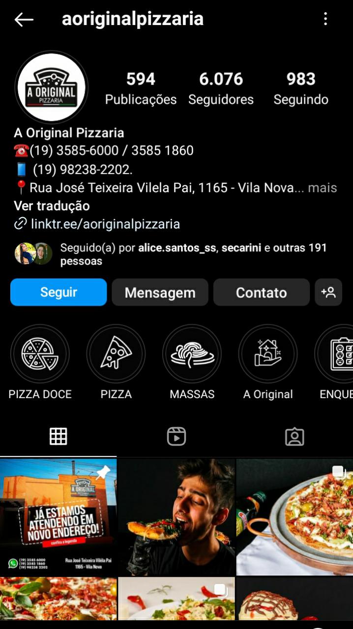Print Instagram Pizzaria Orignal